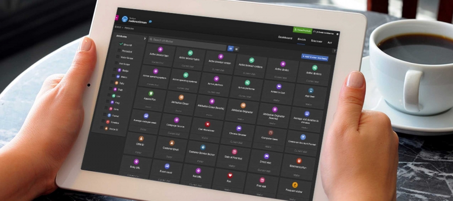 Tablet mit AudienceStream-Benutzeroberfläche