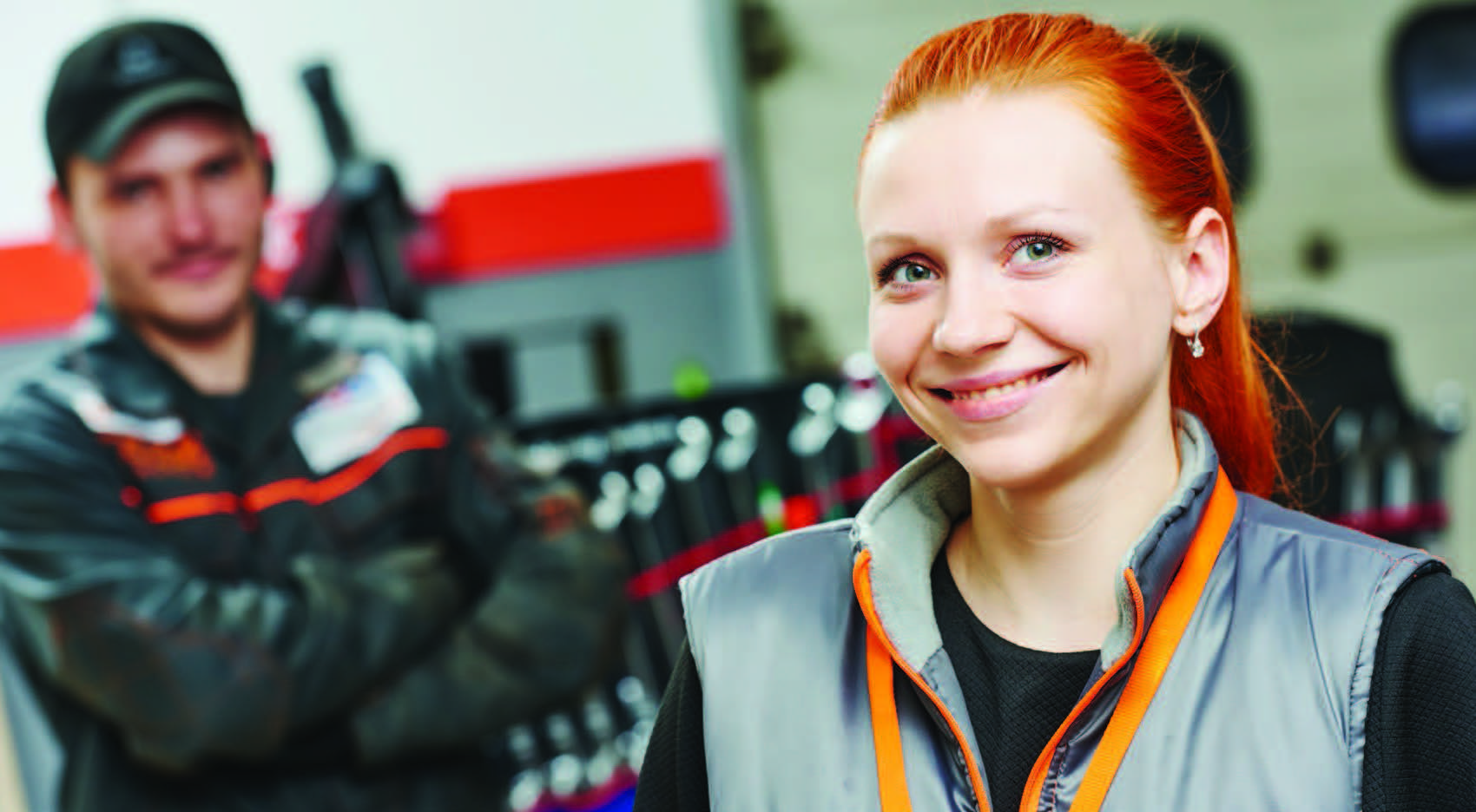 Woman in Auto Parts Store Woman in Auto Parts Store