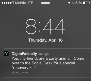 Digital Velocity Push Notification