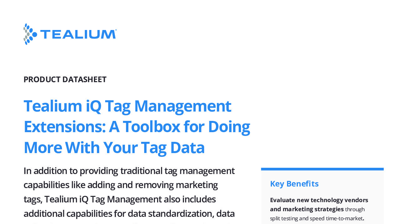 Tag Management System Tealium IQ Enterprise Solutions Tealium