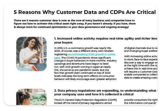 Excerpt from eBook The Organization of the Future - 5 Reasons Why CDPs and Customer Data are Critical