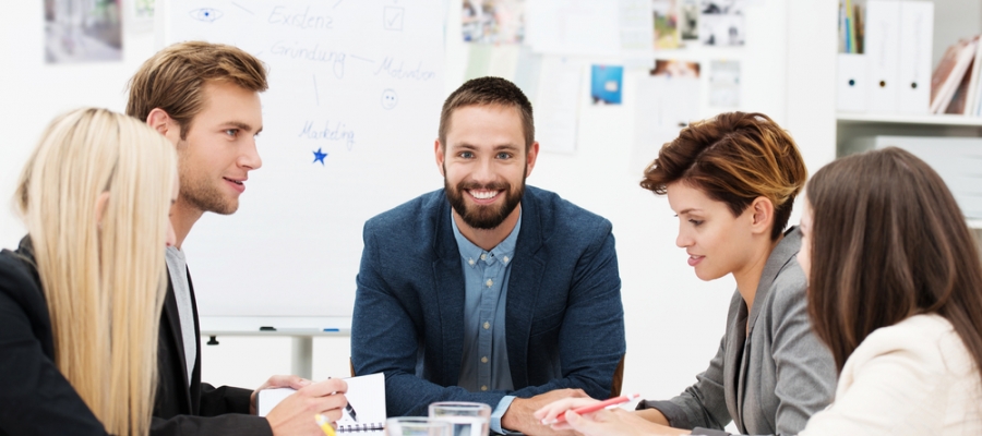 Manager leading a meeting Manager leading a meeting
